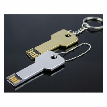 Флешка VF-808 key золото, мини ключ металлический корпус
